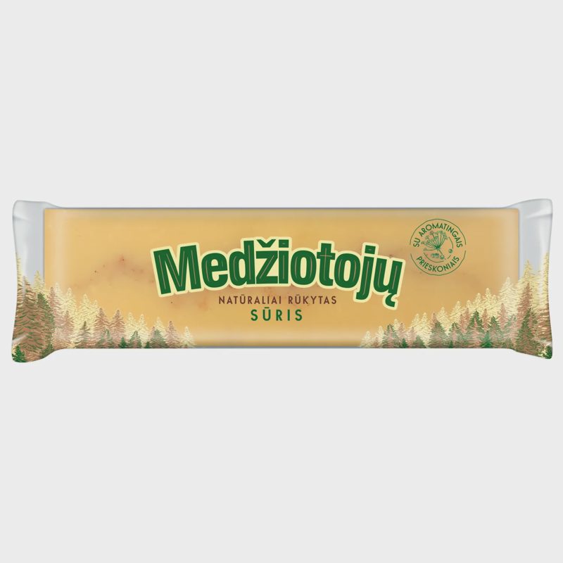 Rūkytas sūris su priesk.MEDŽIOTOJŲ, 42%, 200g