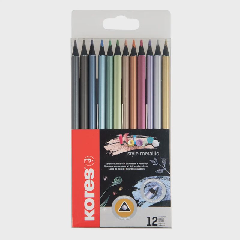 Spalvoti pieštukai KORES KOLORES, 12vnt.