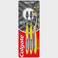 Colgate Οδοντόβουρτσα Zig Zag Charcoal 3τεμ