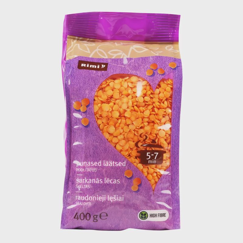 Skaldyti raudonieji lęšiai RIMI, 400 g