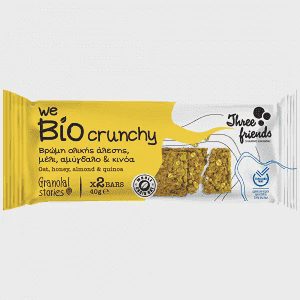 3Friends Μπάρα Crunchy Μέλι-Αμύγδαλο-Κινόα Bio 40gr