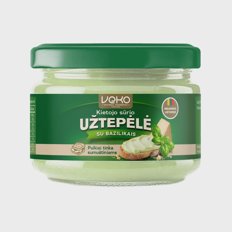 Kietojo sūrio užtep. su baziliku VEKO, 280 g
