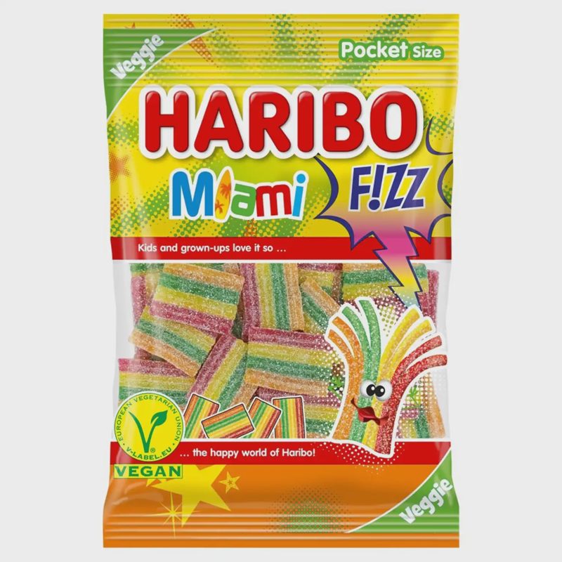 Rūgšt. vais. sk. gum. HARIBO MIAMI FIZZ, 85 g
