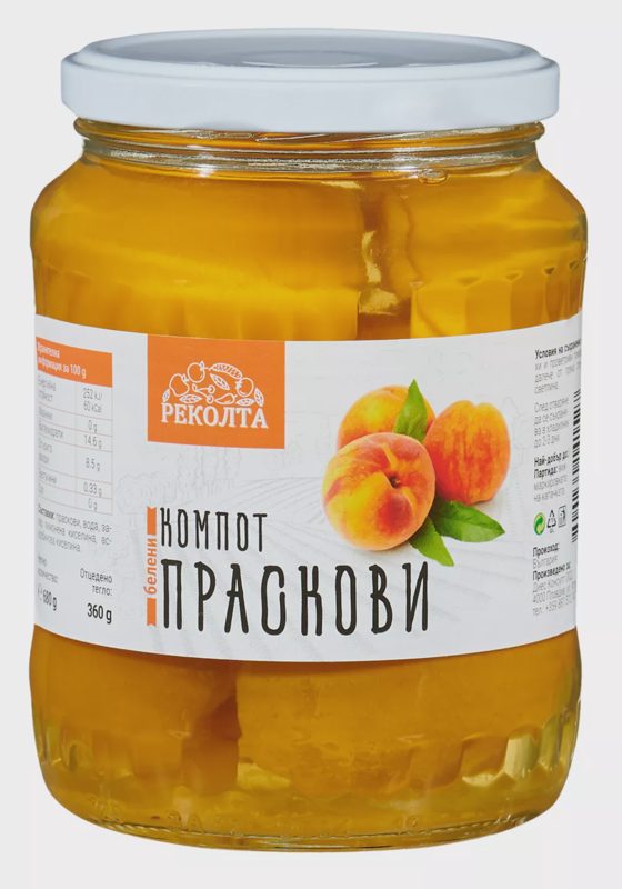 Компот от белени праскови