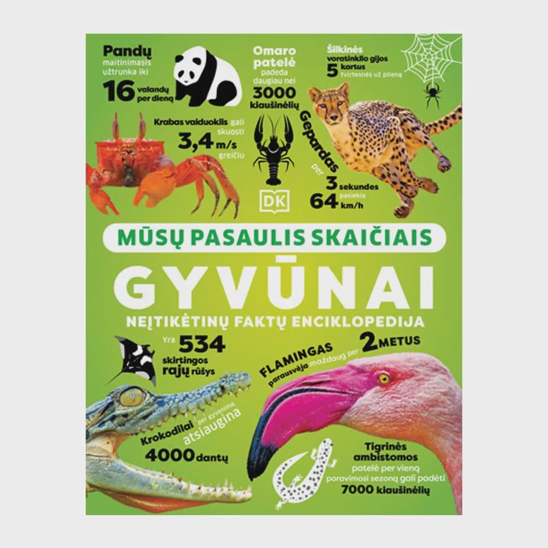 Knyga MŪSŲ PASAULIS SKAIČIAIS. GYVŪNAI