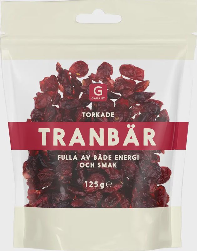 Torkade tranbär