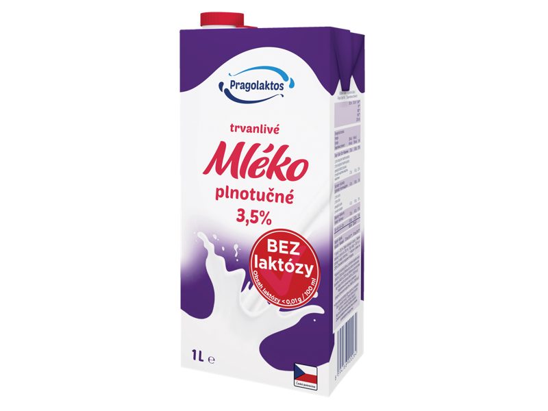 Bezlaktózové trvanlivé mléko 3,5%