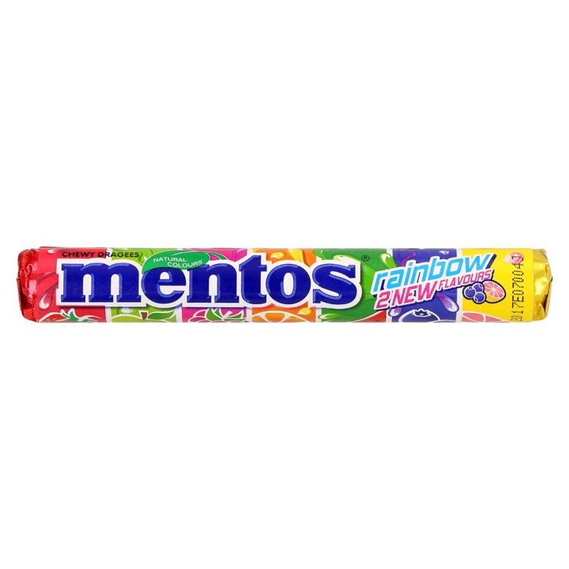 Kramtomieji saldainiai MENTOS RAINBOW, vaisių skonio, 37.5 g