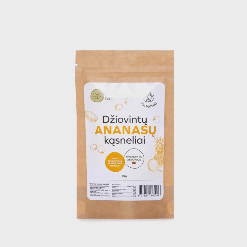 Dž. ananasų kąsneliai HONESTBITE, 50 g