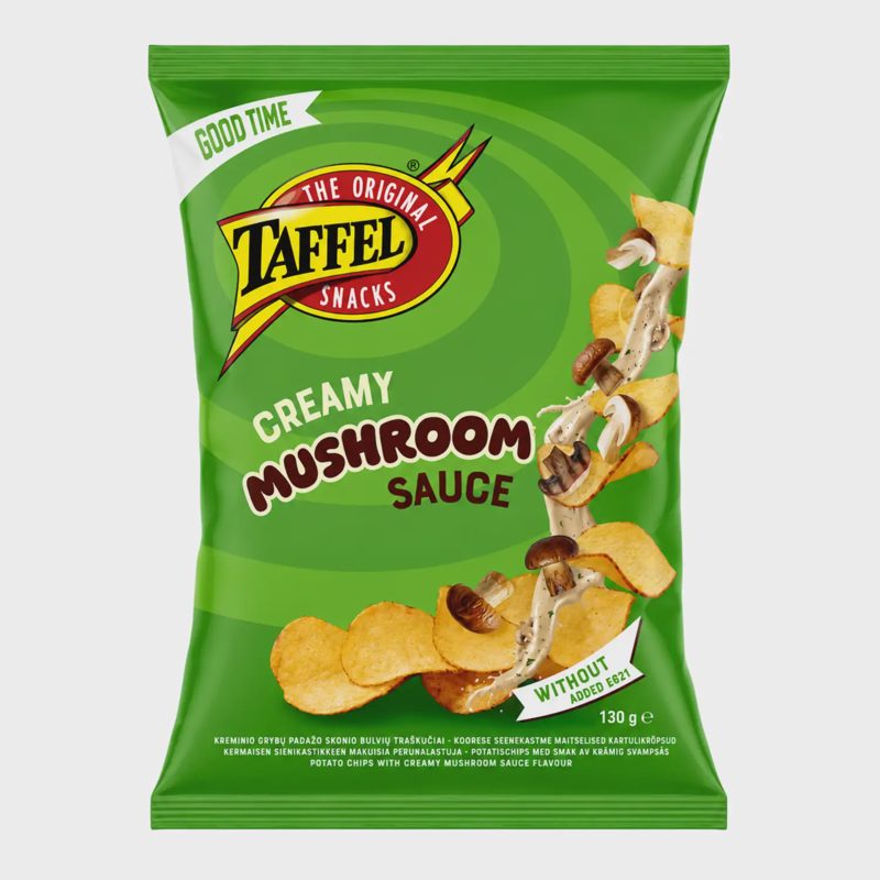 Grybų skonio bulvių traškučiai TAFFEL, 130 g