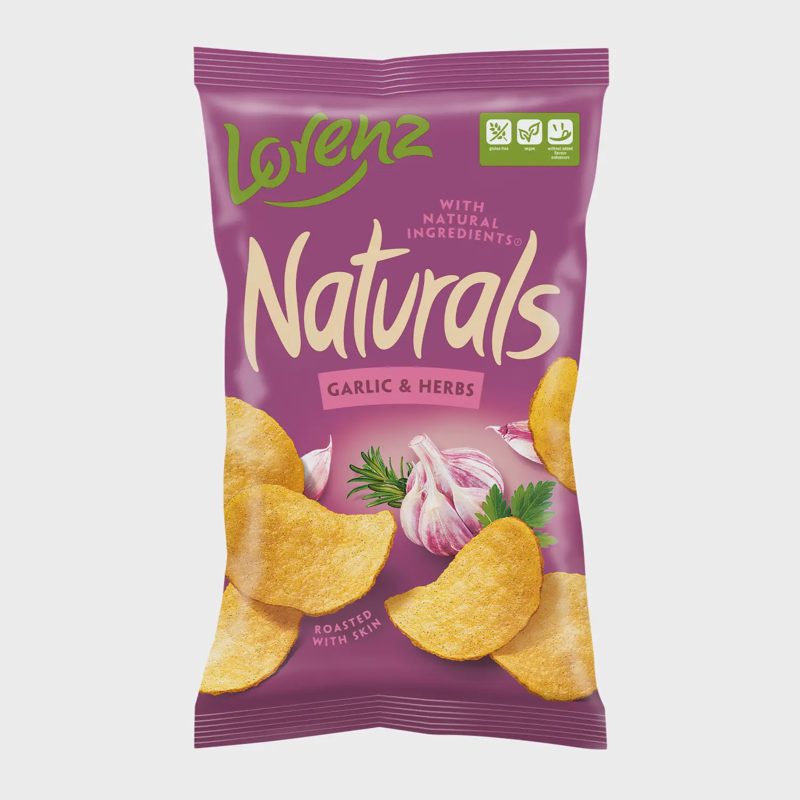Bulvių traškučiai NATURALS GARLIC&HERBS, 100g