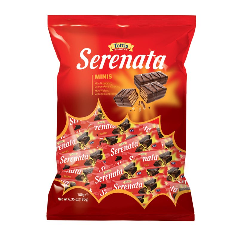 TOTTIS Serenata Minis Γκοφρετάκια με Σοκολάτα Γάλακτος 180g