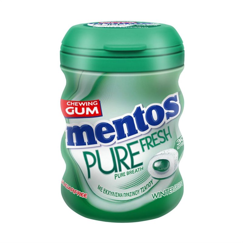 Mentos Pure Fresh Wintergreen Τσίχλες Μπουκάλι 60gr