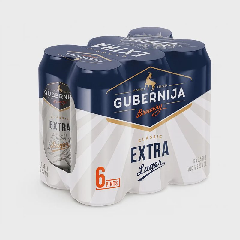Alus GUBER. EKSTRA LAGER, 5,2 %, 6 x 0,568 l