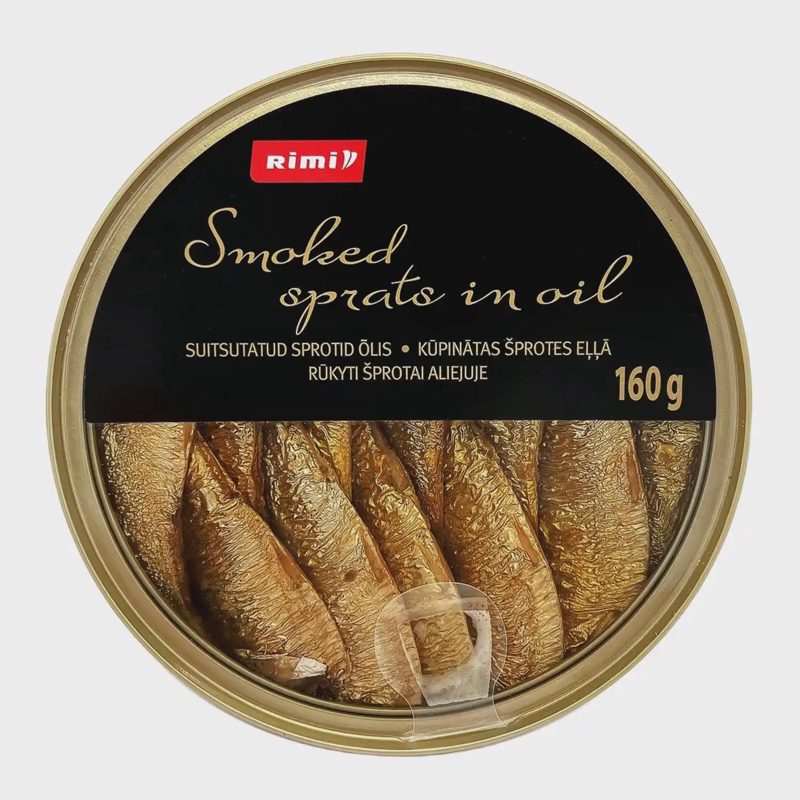 Rūkyti šprotai aliejuje RIMI 160G/112G