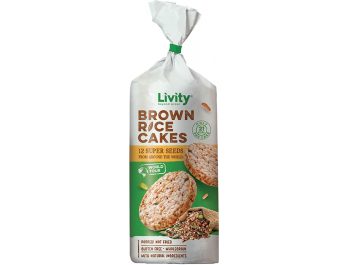 Livity Beyond Green Brown rice cakes 12 super seeds 100 g