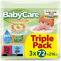 Babycare Χαμομήλι Μωρομάντηλα Triple Pack 3x72τεμ