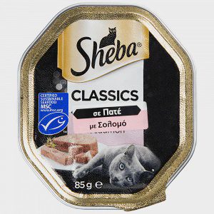 Sheba Δισκάκι Γάτας Πατέ Με Σολωμό 85gr
