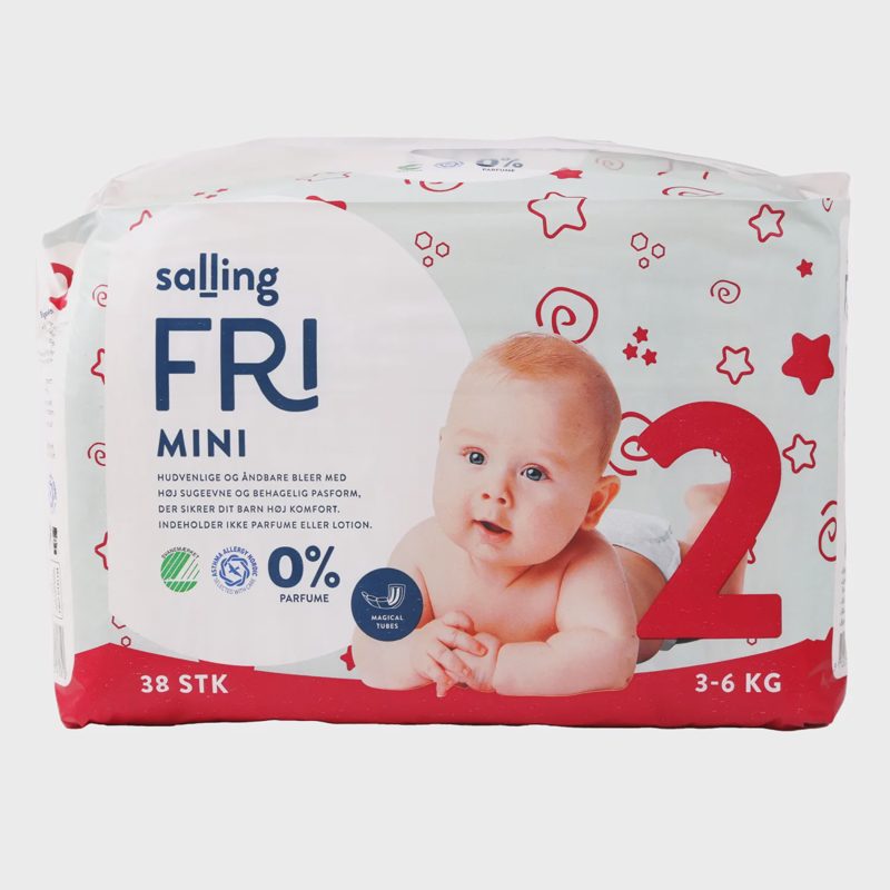 Sausk. SALLING FRI MINI, 2 d. 3–6 kg, 38 vnt.
