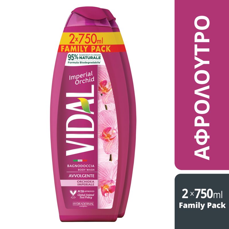 Vidal Αφρόλουτρο Gel Orchid 2x750ml.