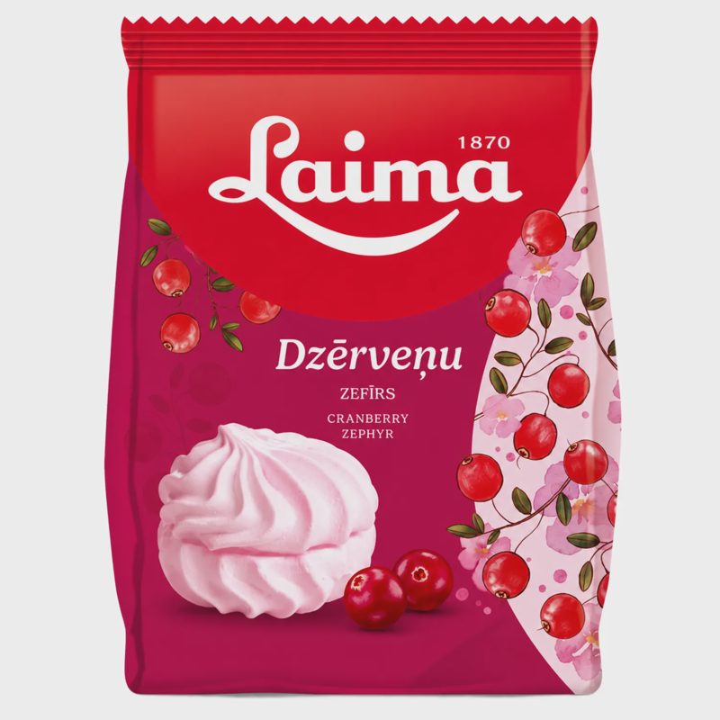 Spanguolių skonio zefyrai LAIMA, 200 g