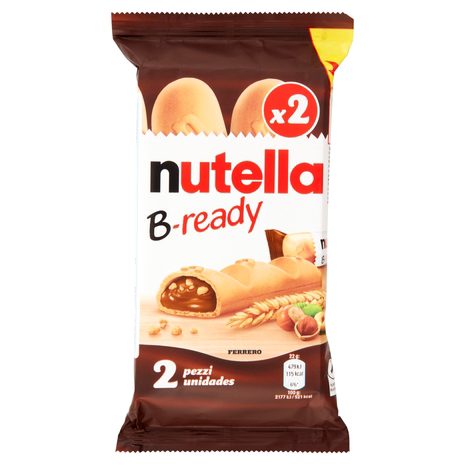 Nutella B-ready Křupavá oplatka plněná lískooříškovou pomazánkou s kakaem a křupkami 2 ks 44g