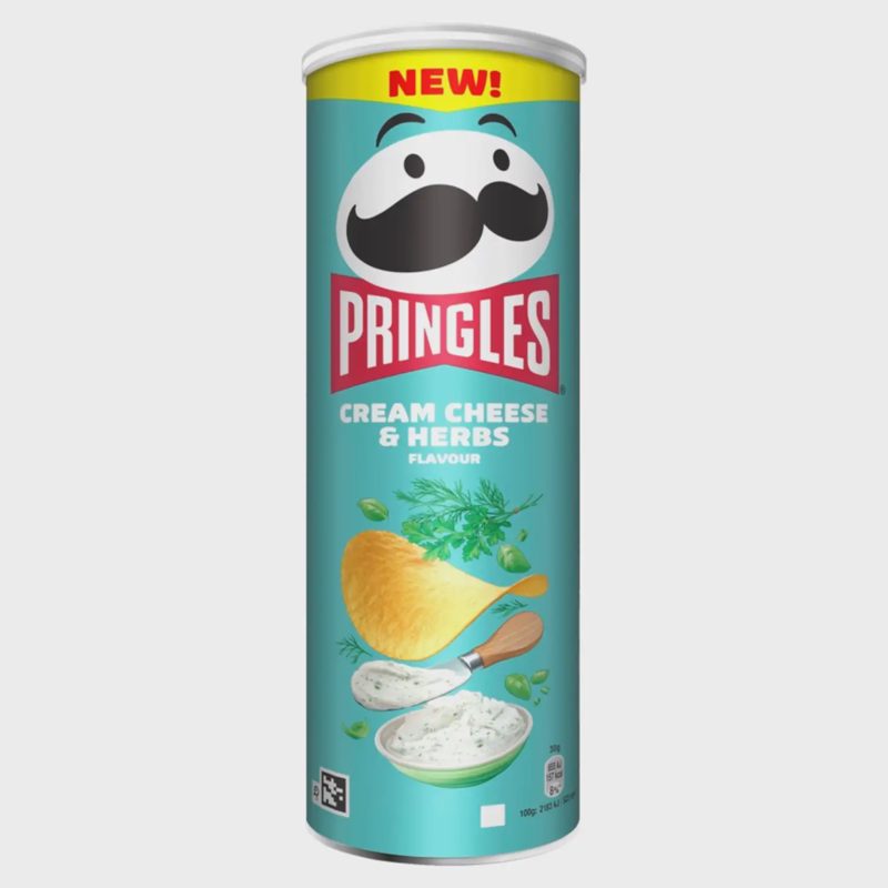 Trašk. PRINGLES CREAM CHEESE & HERBS, 165 g