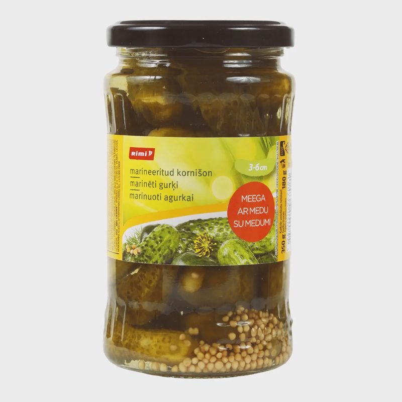 Marin. agurkai RIMI su medumi, 350 g / 180 g