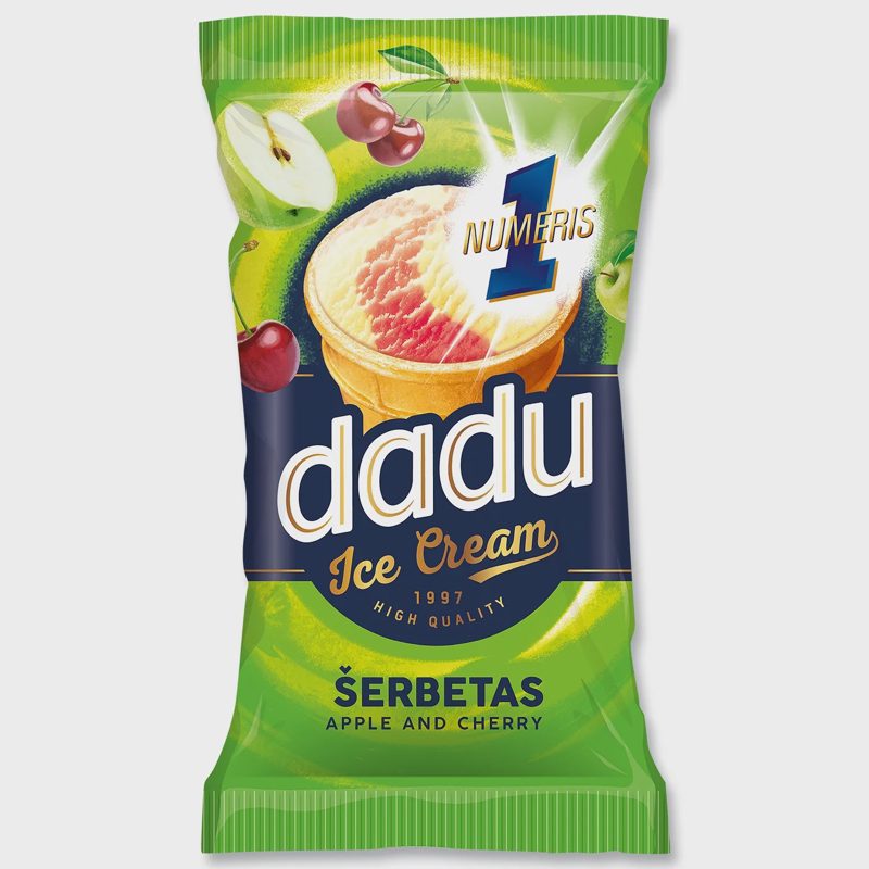 Obuol. ir vyšnių šerbetas DADU, 120 ml / 72 g