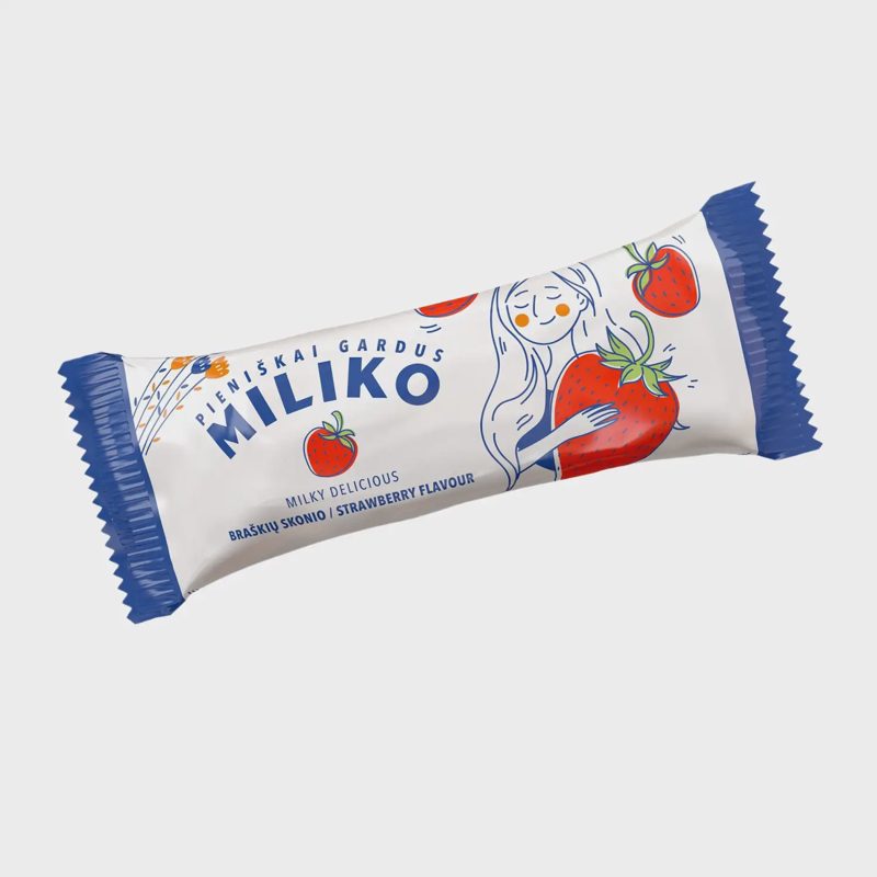 Braškių skonio gl. desertas MILIKO, 35 g