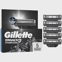 Gillette Mach III Ξυραφάκια Charcoal Ανταλλακτικά 5τεμ