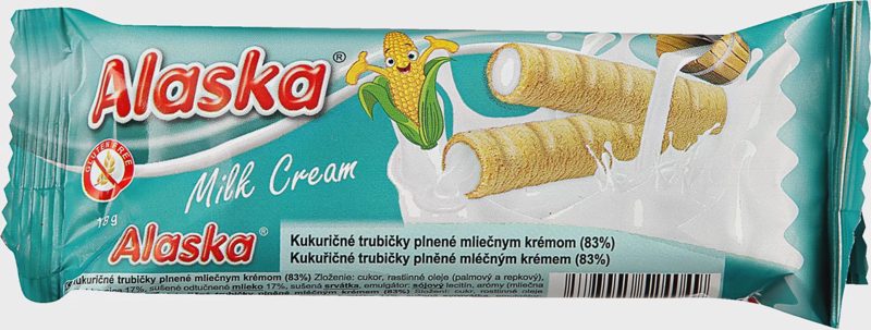 Kukuřičné trubičky s krémem mléčné