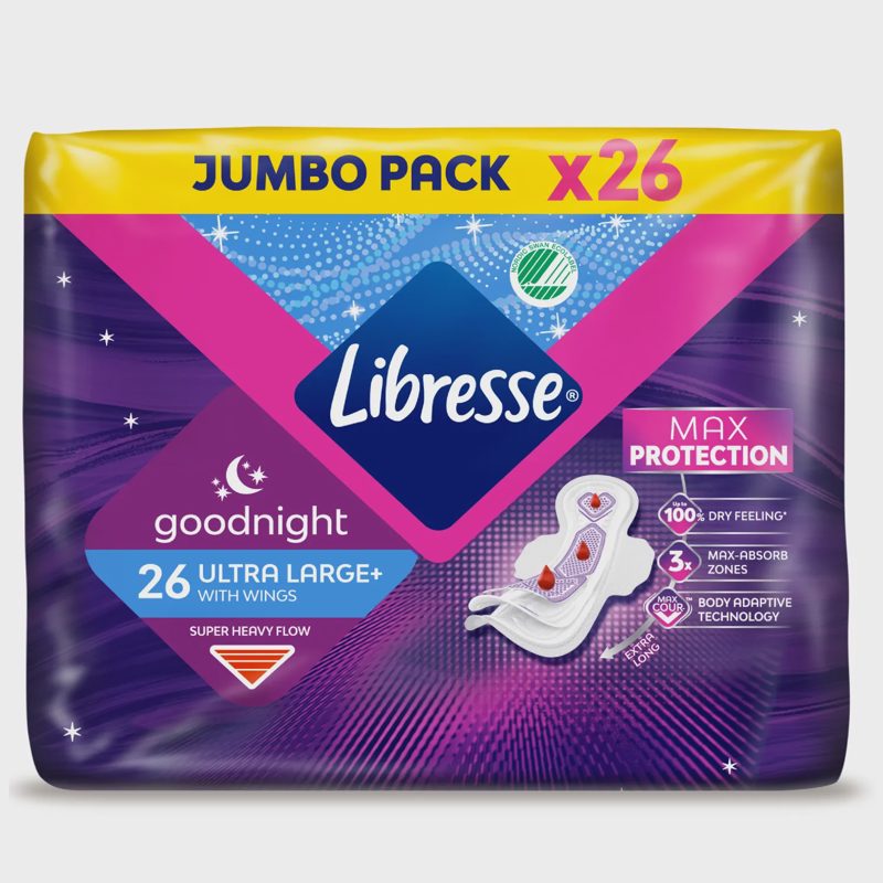 Higien. įklotai LIBRESSE ULTRA NIGHT, 26 vnt.