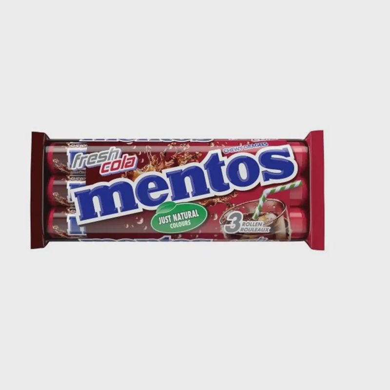 Kramt. saldainiai MENTOS COLA, 3 vnt., 114 g