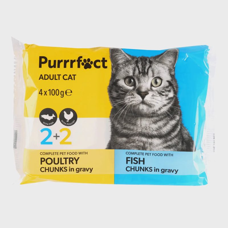 Kač. ėdalas su žuv. paukšt. PURRRFECT, 4x100g