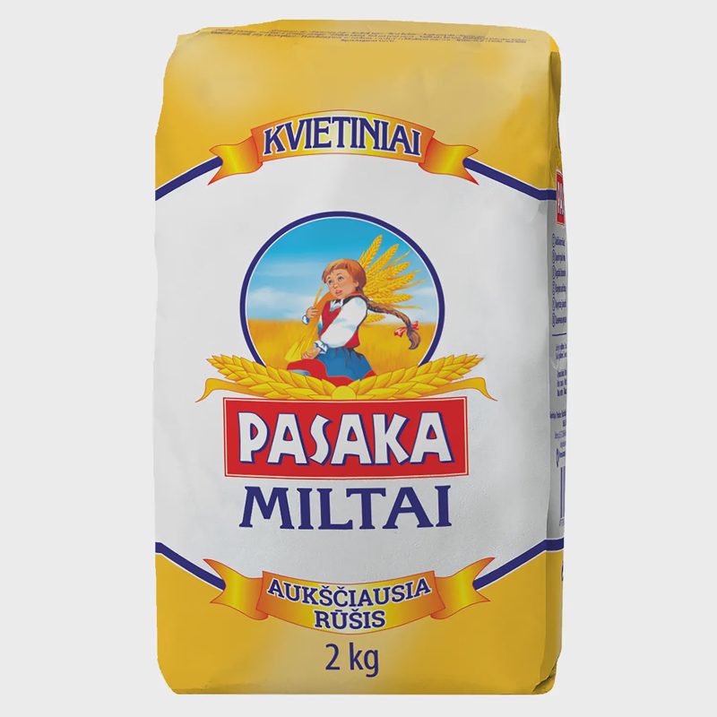 Kvietiniai miltai PASAKA 550, 2 kg