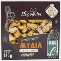 Πυροφάνι Μύδια Καπνιστά Σε Λάδι 120gr