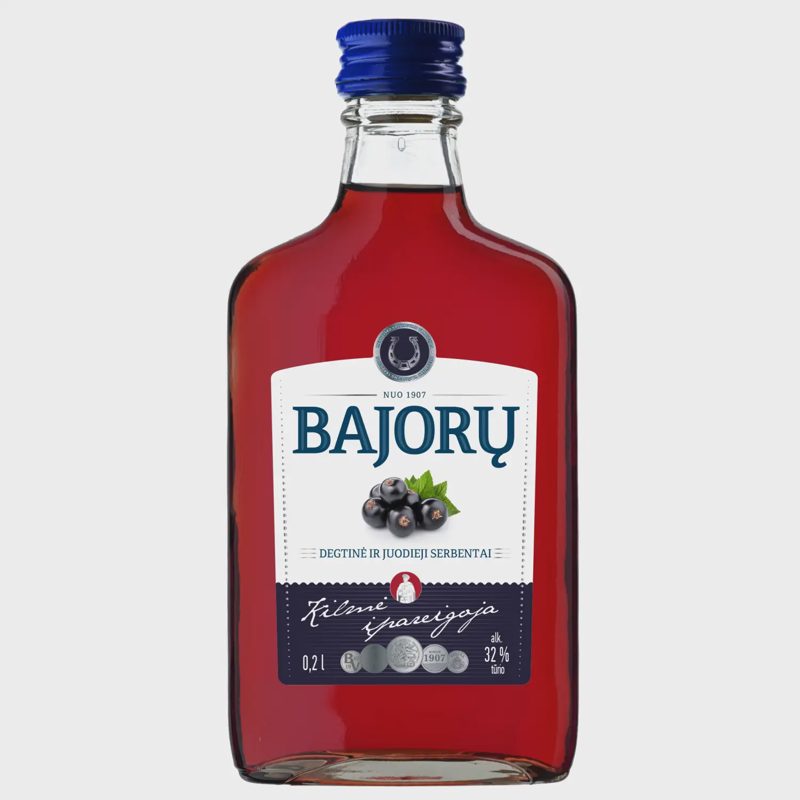 BAJORŲ degtinė ir juod. serbentai, 32%, 0,2 l