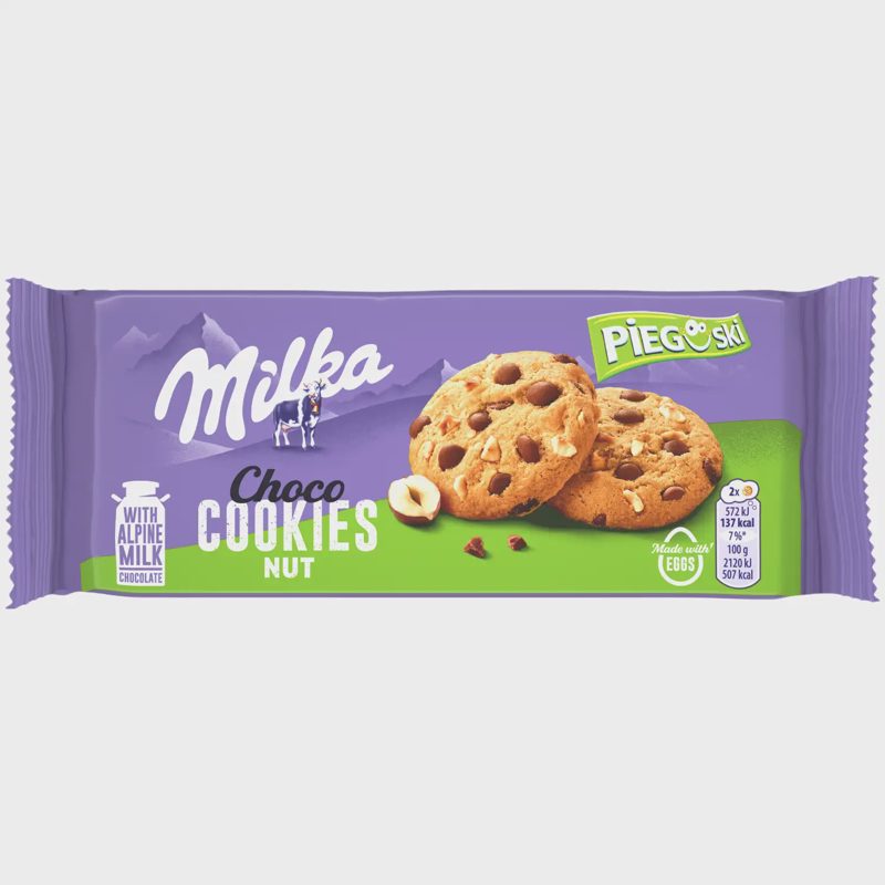 Sausainiai su šokol. l. riešut. MILKA, 1,35 g