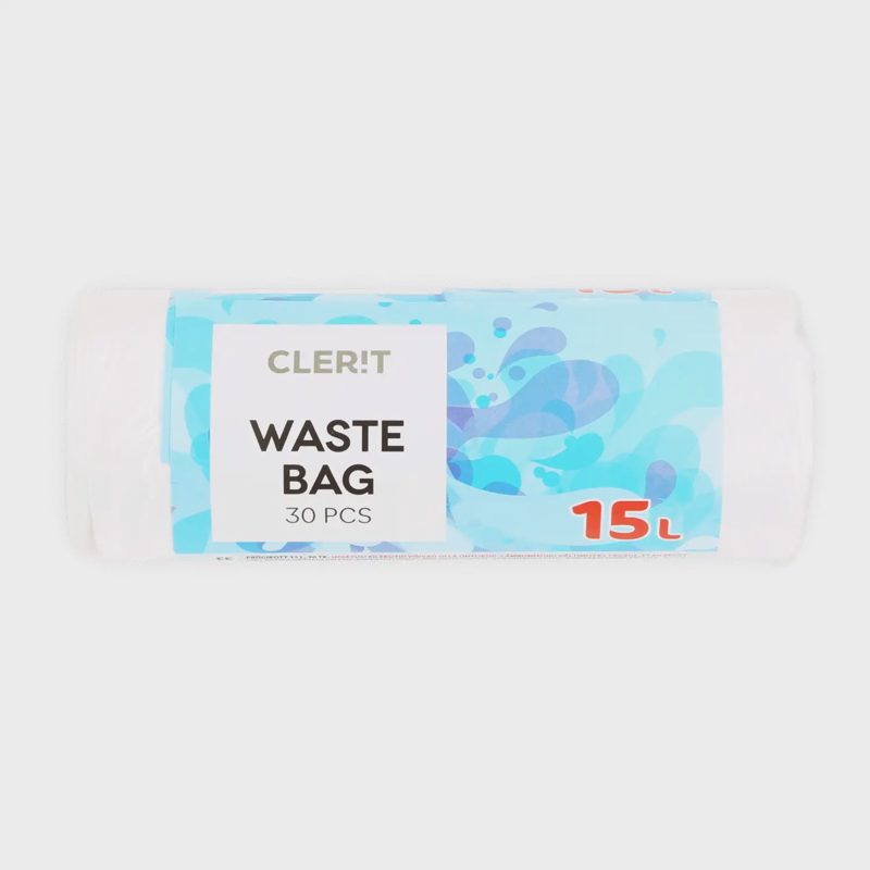 Šiukšlių maišai CLERIT, 15 l, 30 vnt.