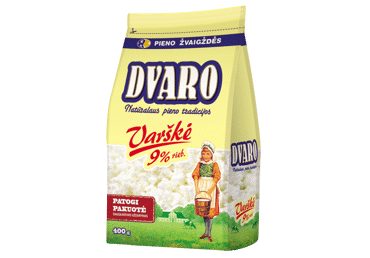 DVARO varškė, 9 % rieb., 400 g