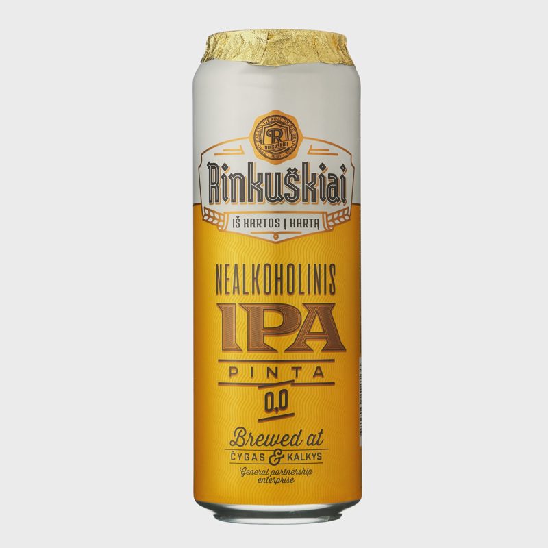 Nealkoholinis alus RINKUŠKIAI IPA, 0,568 l