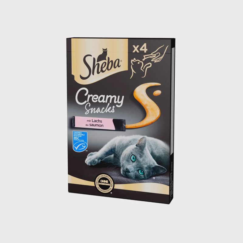 Kreminiai skanėstai su lašiša SHEBA, 4*12 g