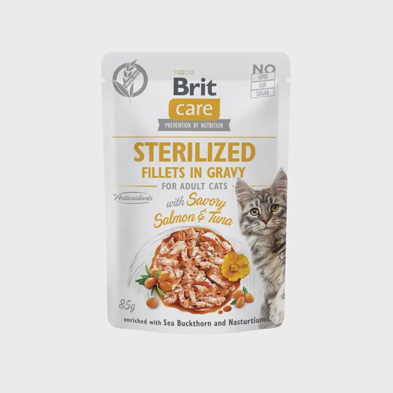 Kačių ėd. BRIT CARE SALM. & TUNA, 85 g