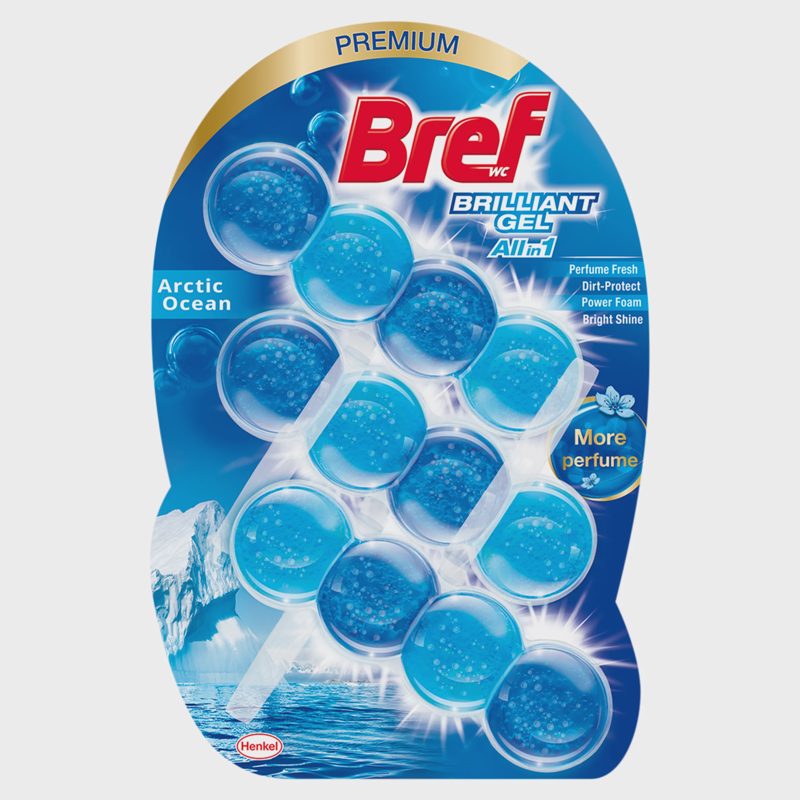 WC OBEŠANKA ARCTIC OCEAN, BREF BRILLIANT GEL, 3X42G