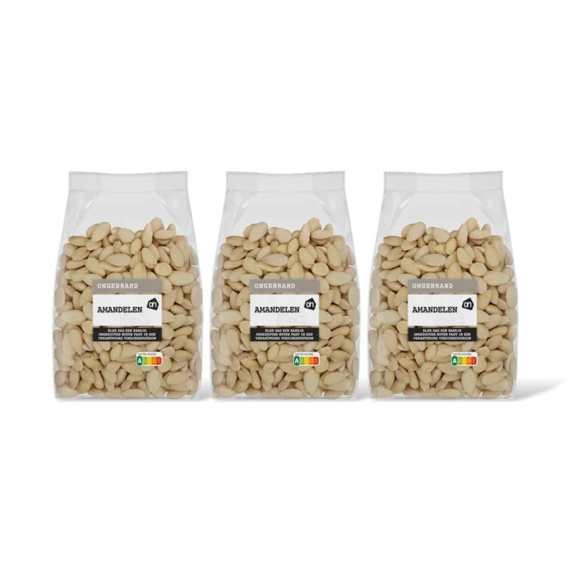 AH Amandelen ongebrand 3-pack
