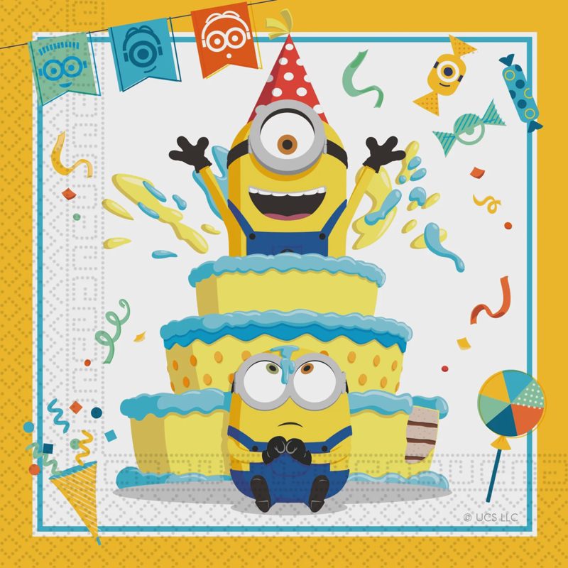 Servetėlės ​​„Minions“ 33x33cm 20vnt