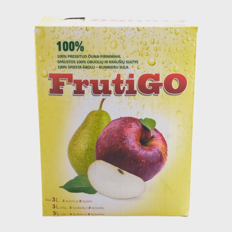 Obuolių, kriauš. sultys FRUTIGO, 100 %, 3 l