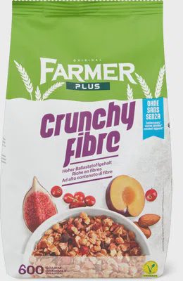 Farmer Plus Müesli Crunchy Fibre, ohne Zuckerzusatz, vegan, ohne Zuckerzusatz