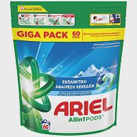 Ariel All in 1 Απορρυπαντικό Πλυντηρίου Ρούχων Κάψουλες Alpine 60 Μεζ.